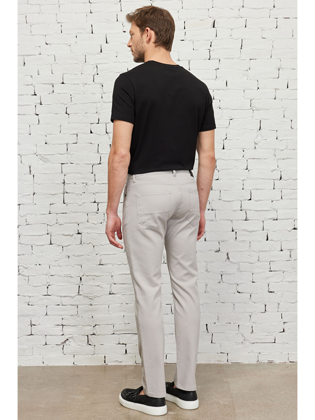 Bej Erkek Taş Slim Fit Dar Kesim 5 Cep Armürlü Esnek Pantolon-4
