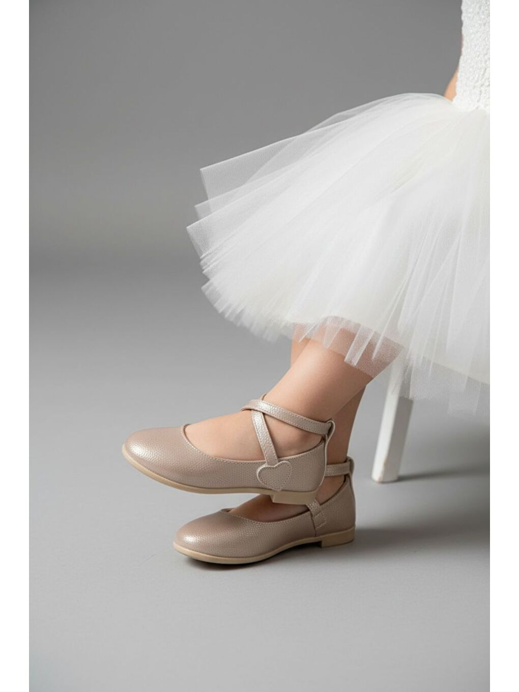 Pembe Cırtlı Kız Çocuk Babet Ayakkabı-1