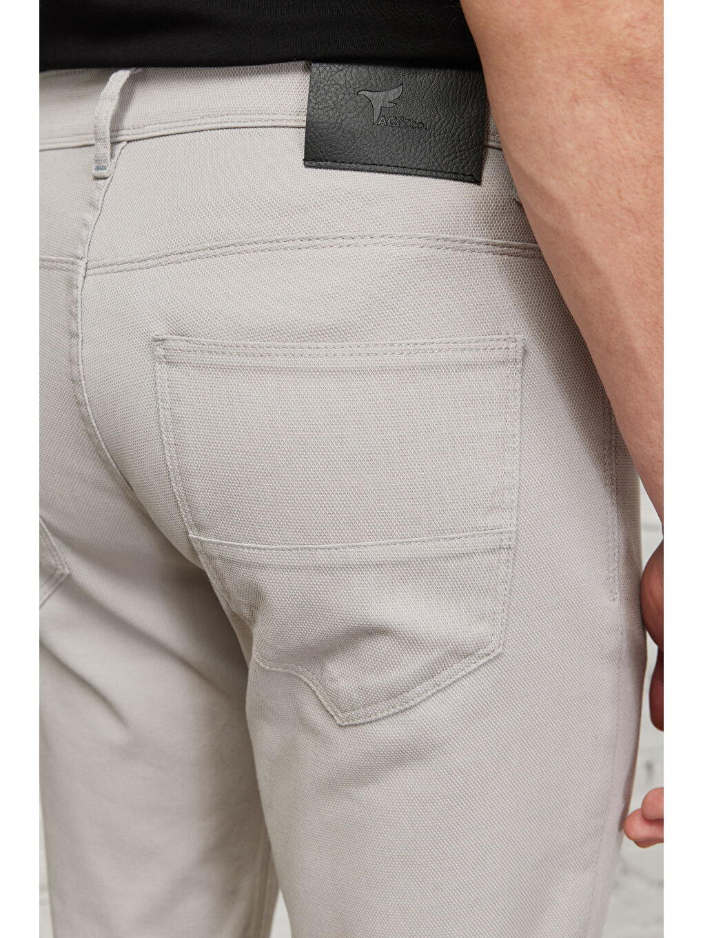 Bej Erkek Taş Slim Fit Dar Kesim 5 Cep Armürlü Esnek Pantolon-5