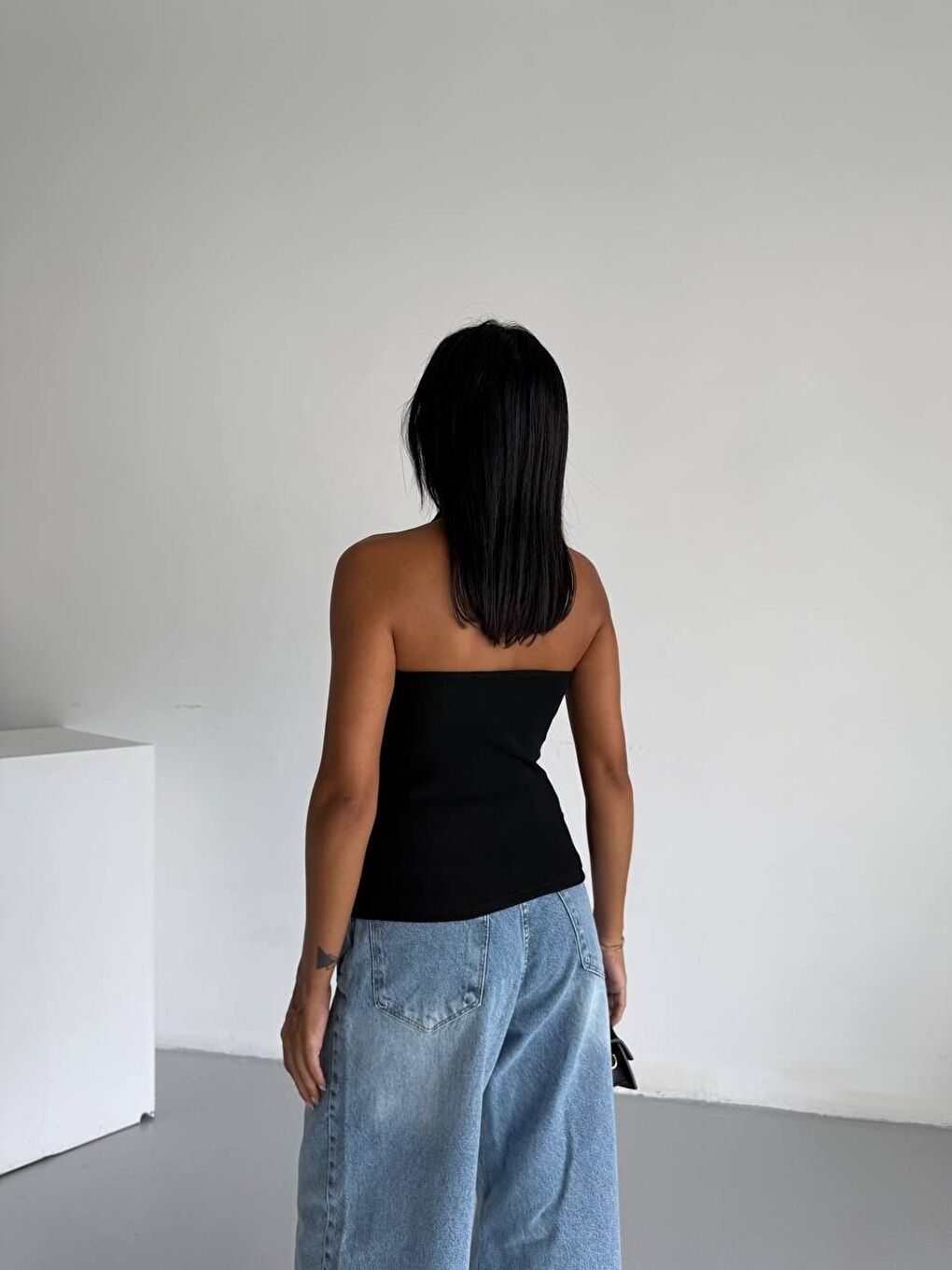 Omuz Toka Detay Bluz Siyah-2