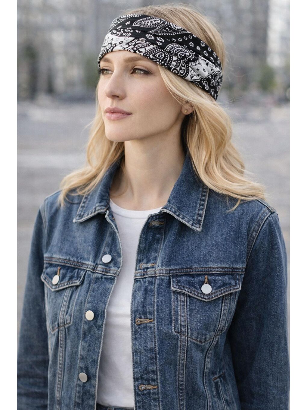 Siyah Bohemia Serisi 70X70 Saten Fular-2