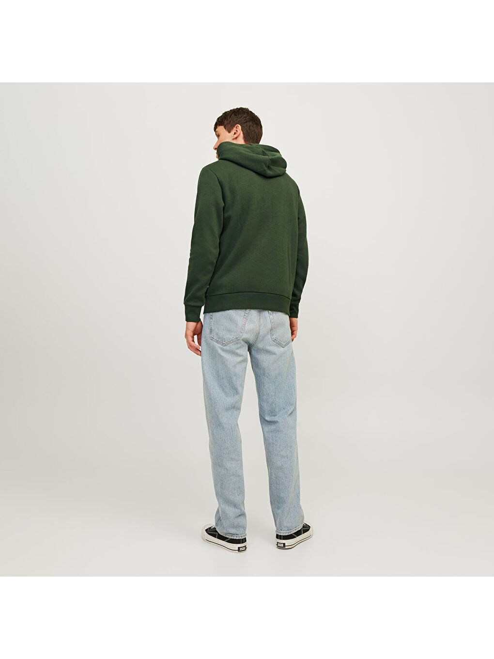 Hood Logo 2 Col Erkek Yeşil Kapüşonlu Sweatshirt-2