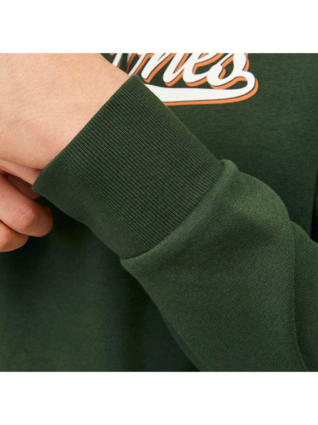 Hood Logo 2 Col Erkek Yeşil Kapüşonlu Sweatshirt-3