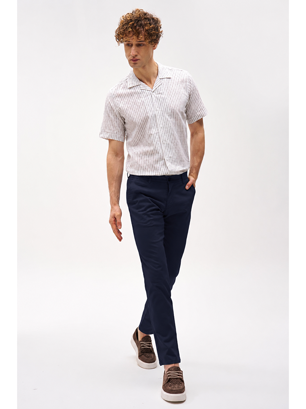 Erkek Lacivert Pamuklu Dynamic Fit Pantolon