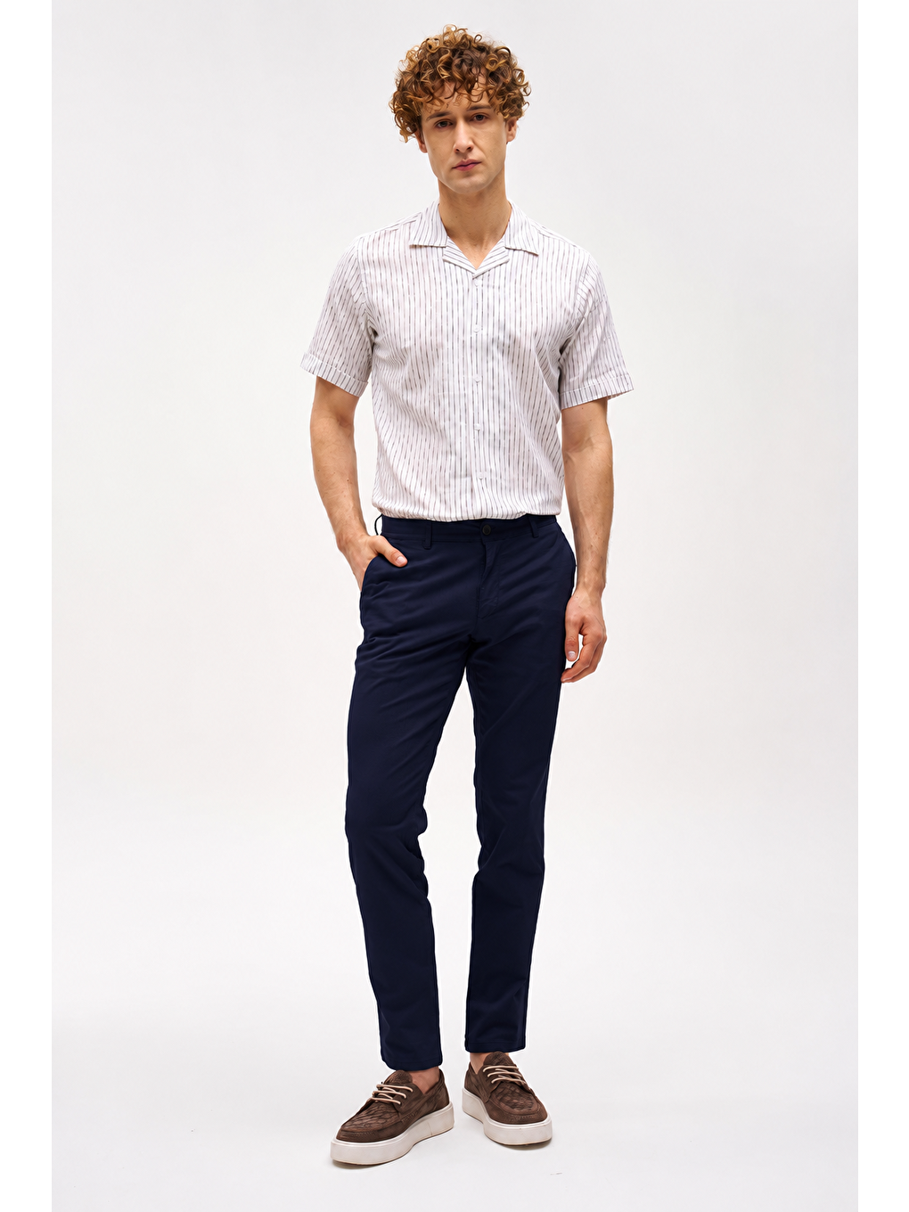 Erkek Lacivert Pamuklu Dynamic Fit Pantolon-1