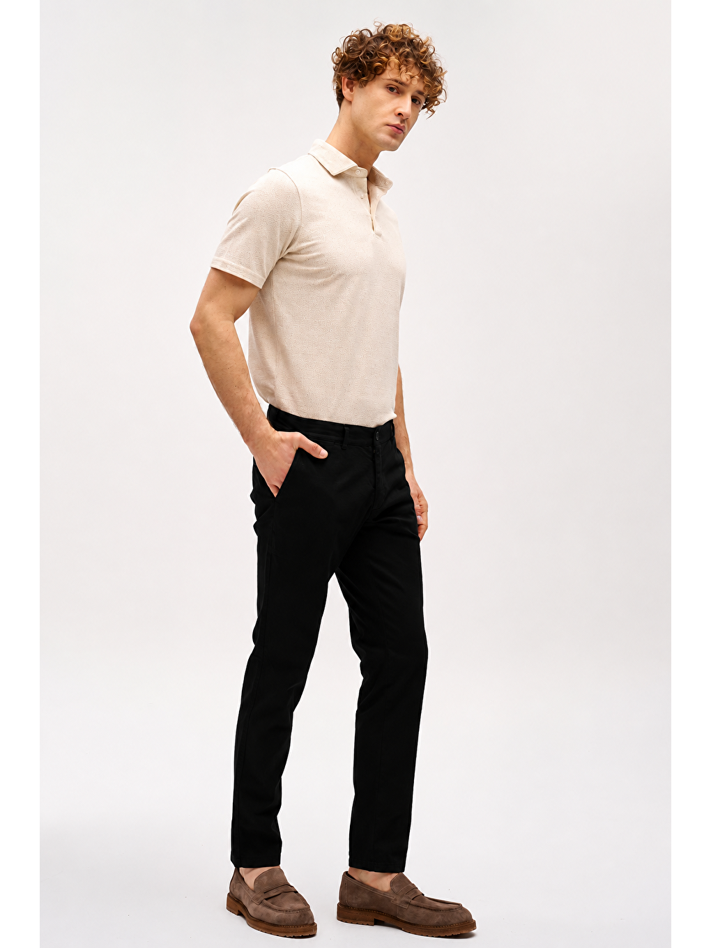 Erkek Siyah Pamuklu Dynamic Fit Pantolon-1