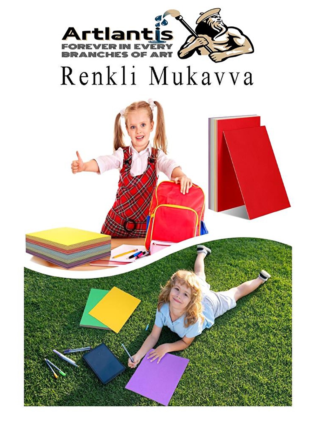 Renkli Mukavva 5 Renk 50x70 Cm 1 Paket Sert Renkli Karton 1.0 Mm Okul Okul Öncesi Anasınıfı Hobi Etk-3