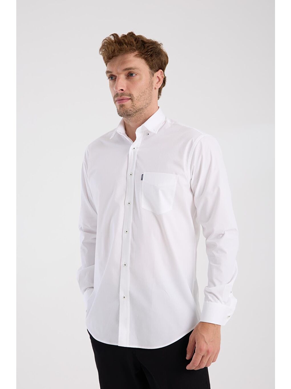 Aclub Ac10111 Armür Pamuklu Regular Fit Beyaz Klasik Yaka Erkek Desenli Gömlek-2