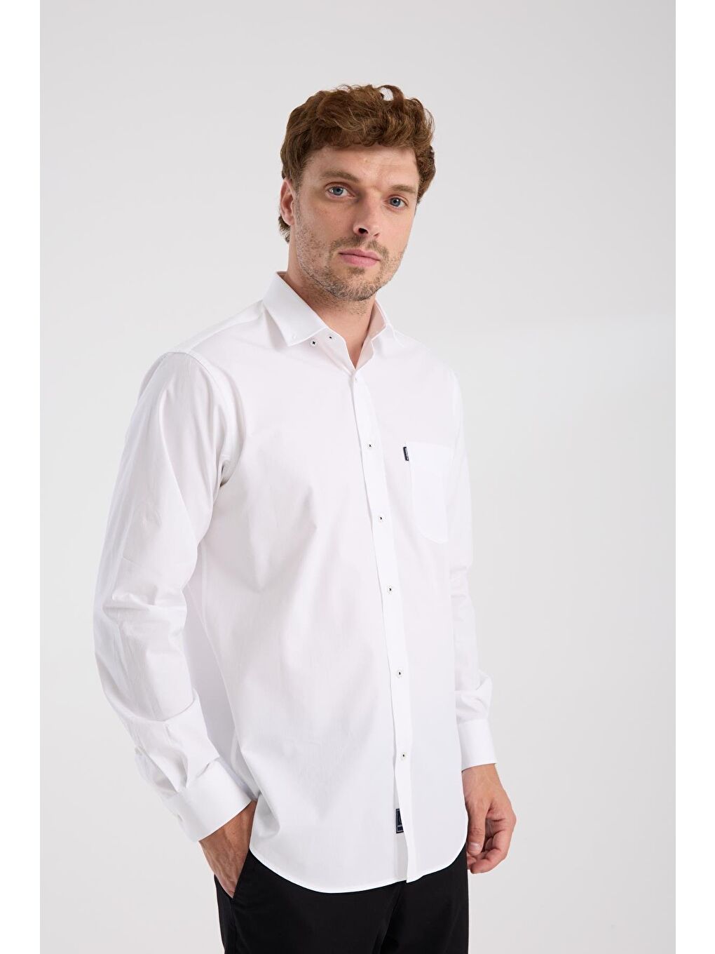Aclub Ac10111 Armür Pamuklu Regular Fit Beyaz Klasik Yaka Erkek Desenli Gömlek-4