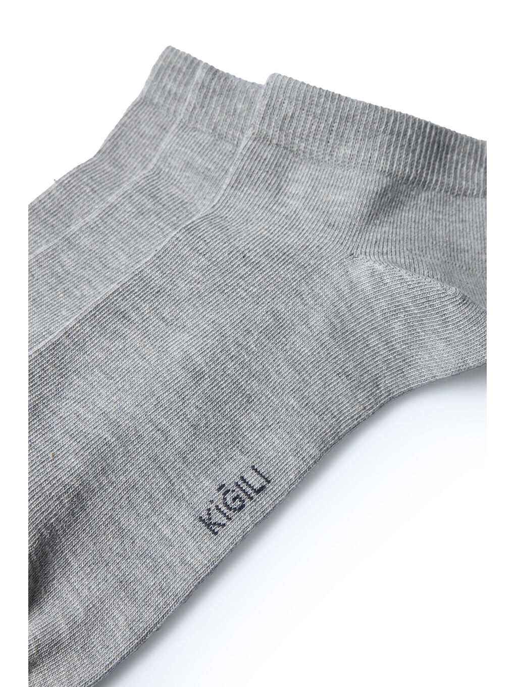 Gri 3'lü Pamuklu Esnek Spor Çorap Seti-1