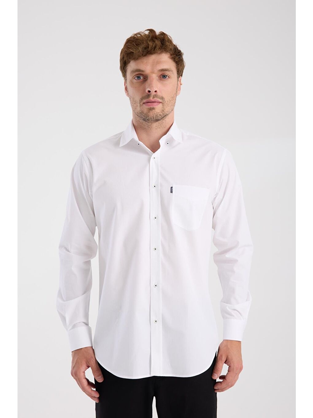 Aclub Ac10111 Armür Pamuklu Regular Fit Beyaz Klasik Yaka Erkek Desenli Gömlek-6