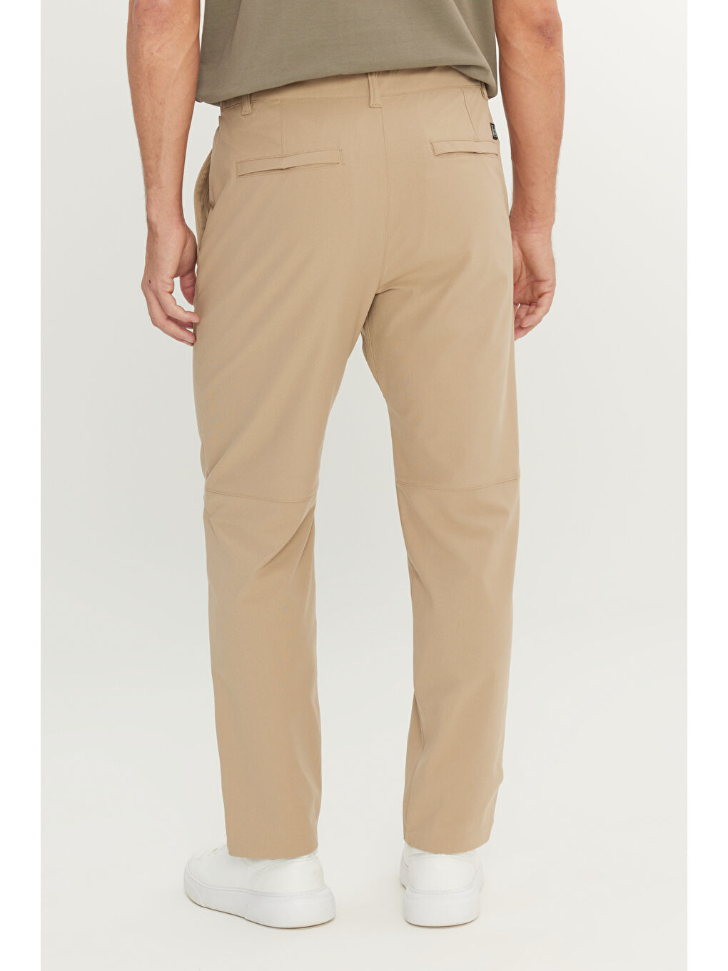 Erkek Bej 360 Her Yöne Esneyen Slim Fit Dar Kesim Yan Cep Pantolon-4
