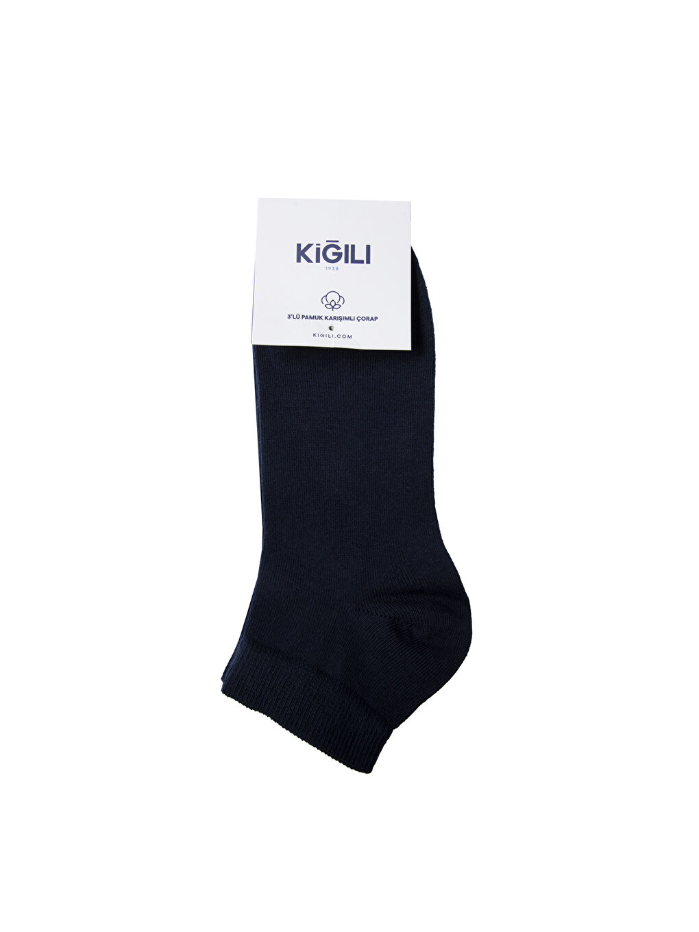 Lacivert 3'lü Pamuklu Esnek Spor Çorap Seti-2