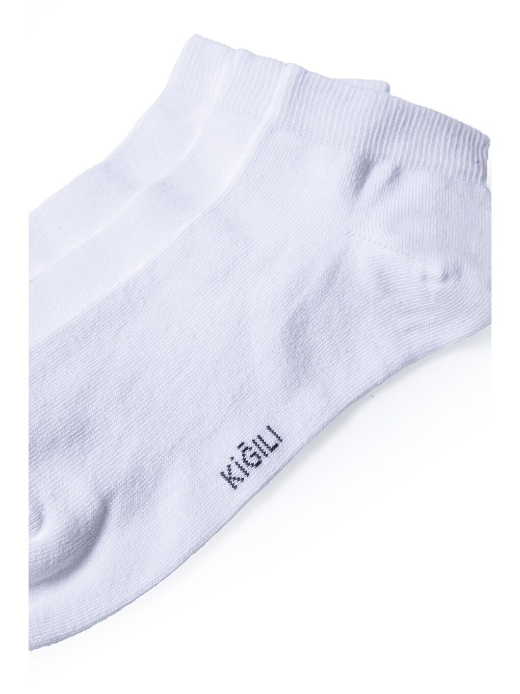 Beyaz 3'lü Pamuklu Esnek Spor Çorap Seti-1