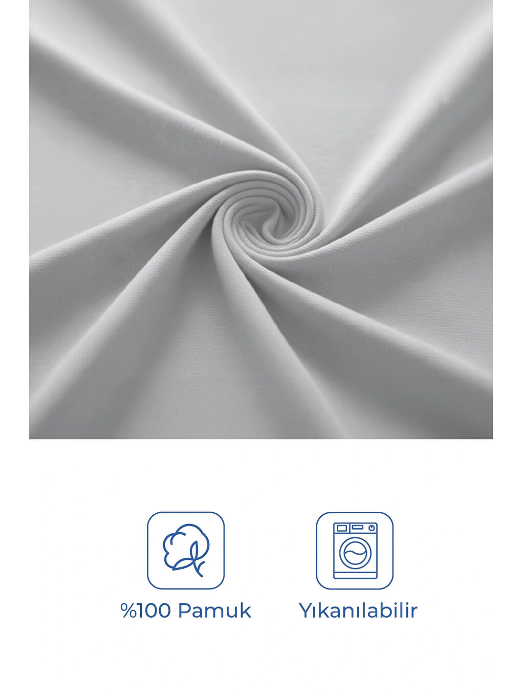 İnterlok Pamuklu Bebek Kundak Gri-3