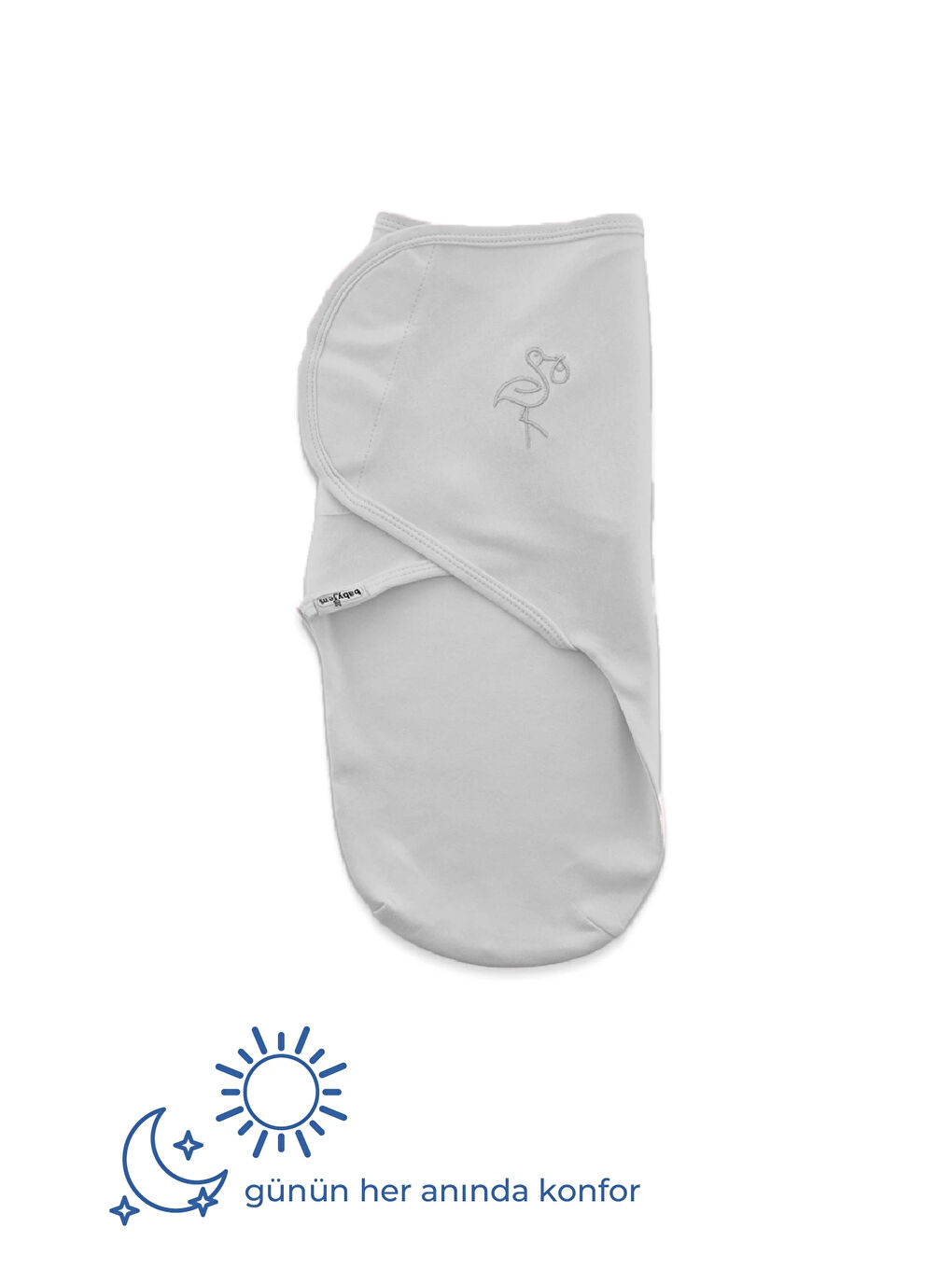 İnterlok Pamuklu Bebek Kundak Gri-4