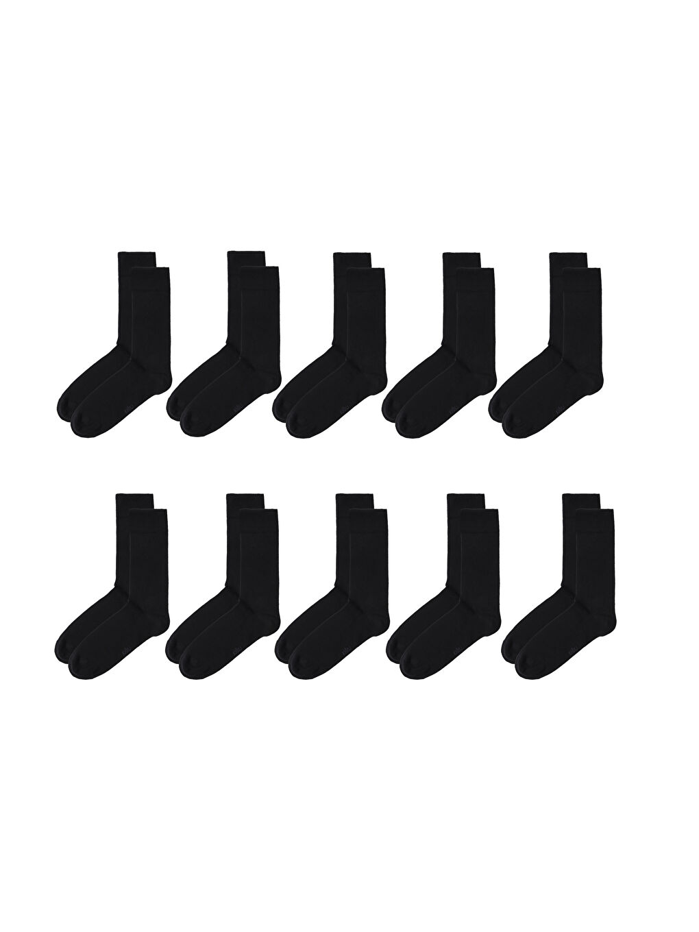 Siyah 10'lu Pamuklu Esnek Klasik Erkek Çorap Seti-1