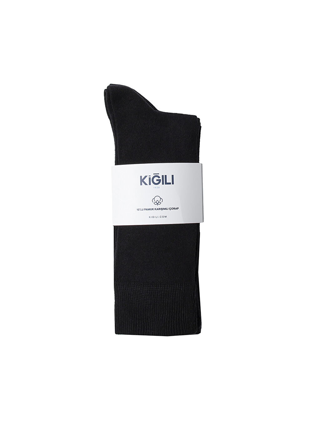 Siyah 10'lu Pamuklu Esnek Klasik Erkek Çorap Seti-3