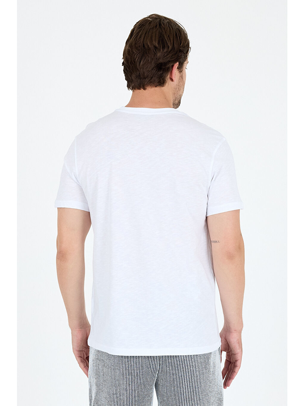 Beyaz Erkek Go On Holiday Baskılı Tişört – %100 Pamuk – Bisiklet Yaka Kısa Kollu Rahat Erkek Tişört 0008-4