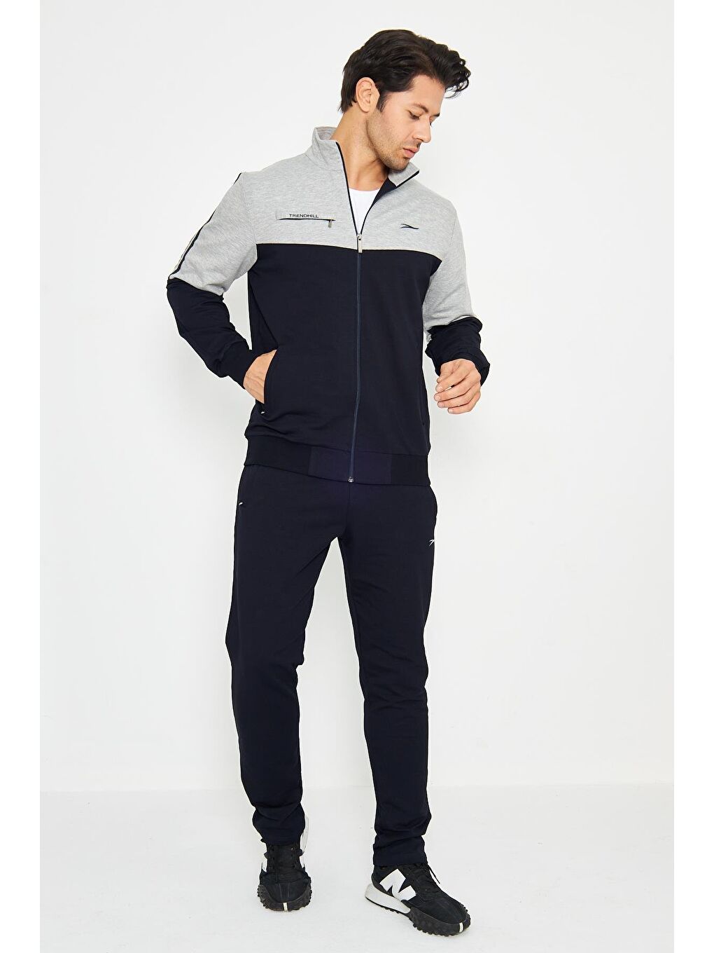 Lacivert Pamuklu Büyük Beden Erkek Eşofman Takımı 201513-4