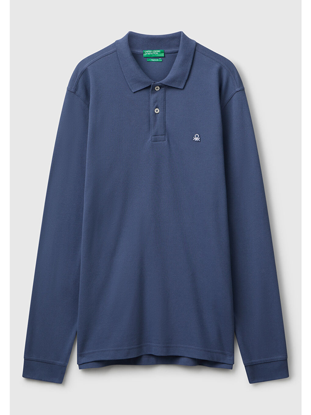 Turkuaz Erkek Havacı Mavi Uzun Kol Polo T-Shirt-1