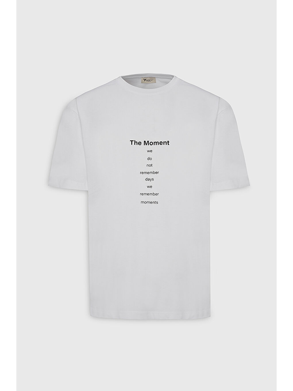 Erkek Kırık Beyaz Oversize %100 Pamuk Bol Kesim Bisiklet Yaka Baskılı Tişört-5