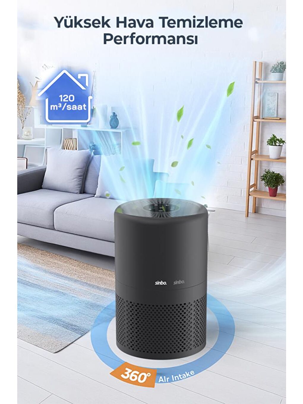 SAP-5507 HEPA H13 Filtreli Hava Temizleyici Siyah – Toz / Koku Giderici, Sessiz ve Enerji Tasa-2