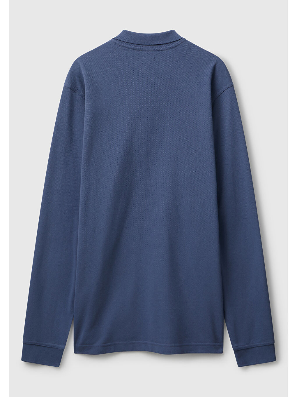 Turkuaz Erkek Havacı Mavi Uzun Kol Polo T-Shirt-3