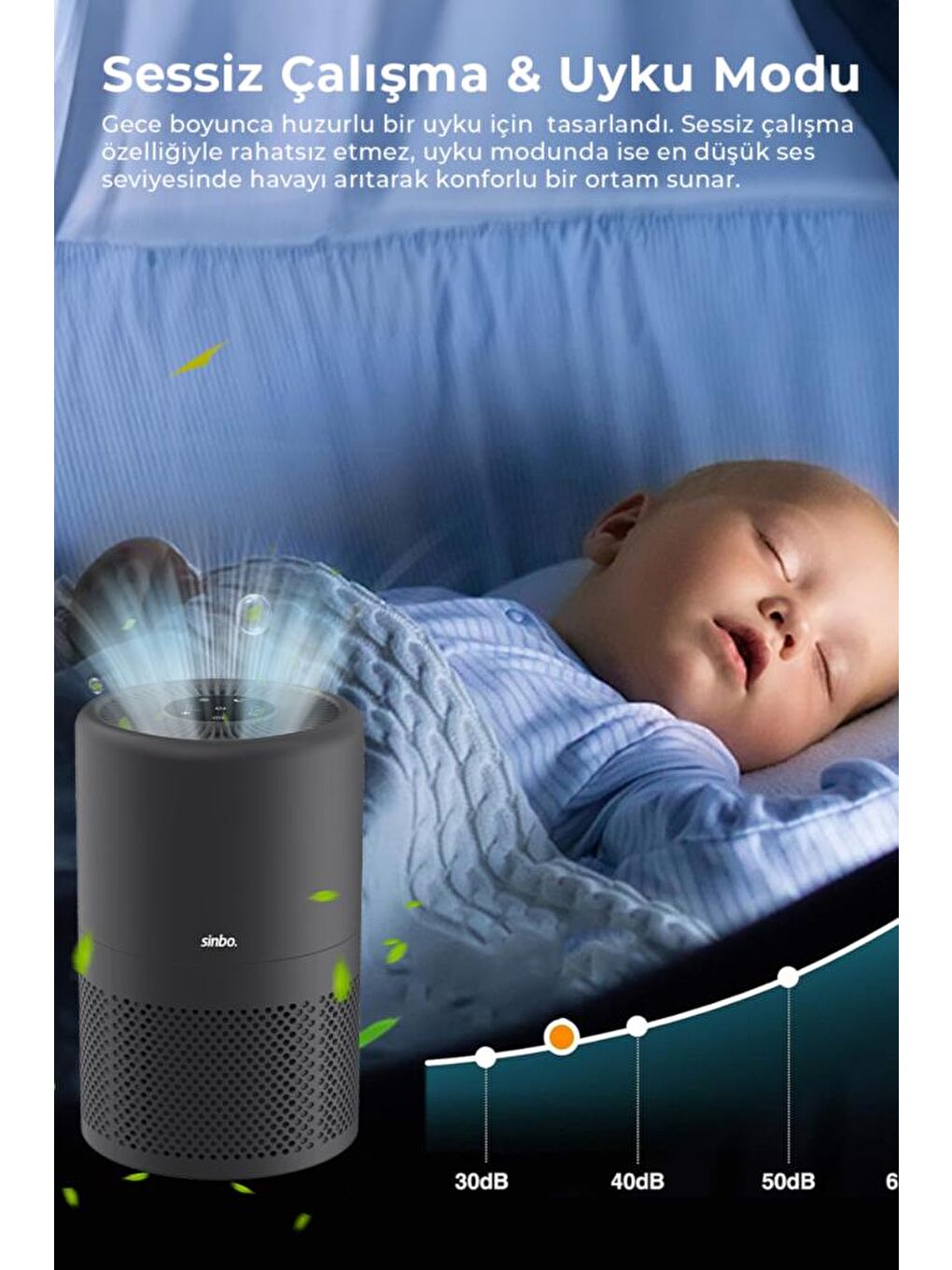 SAP-5507 HEPA H13 Filtreli Hava Temizleyici Siyah – Toz / Koku Giderici, Sessiz ve Enerji Tasa-6