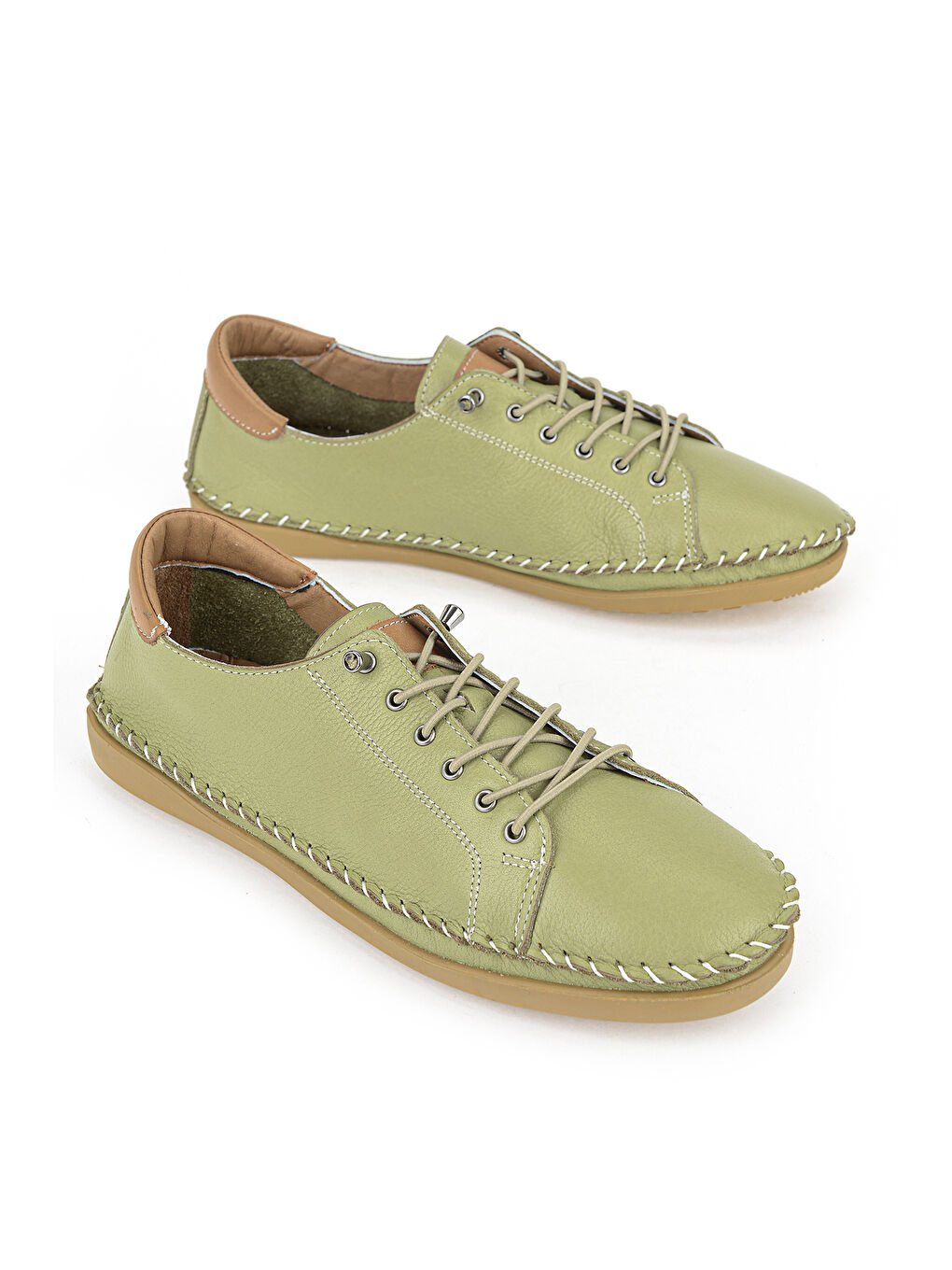 Turkuaz Kadın Hakiki Deri Konfor Ayakkabı 16155Z2942 Su Yeşili-1