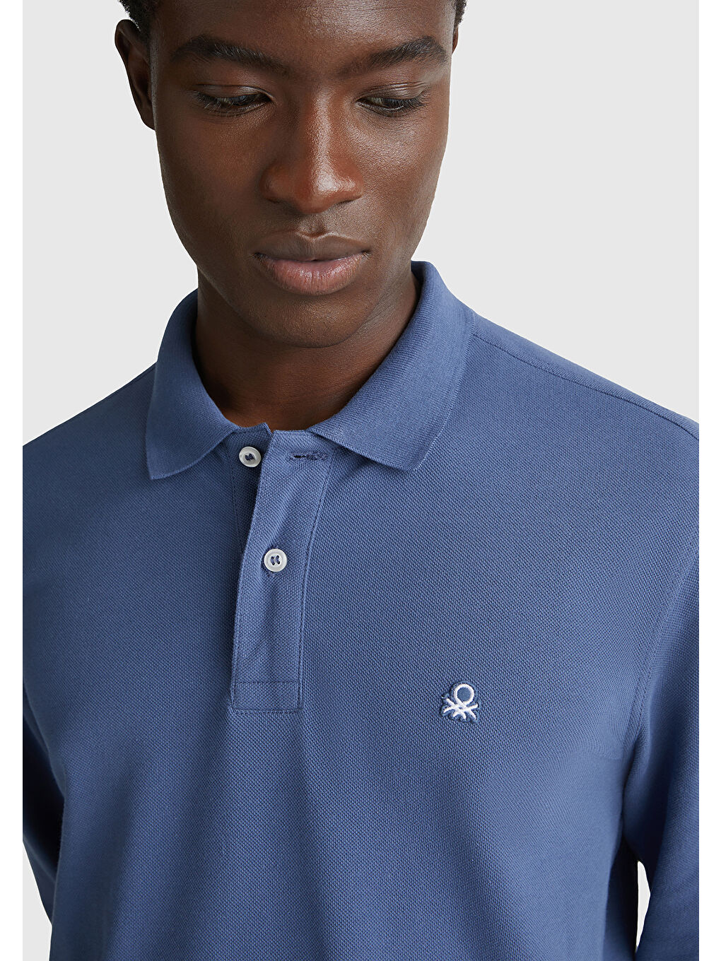 Turkuaz Erkek Havacı Mavi Uzun Kol Polo T-Shirt-4