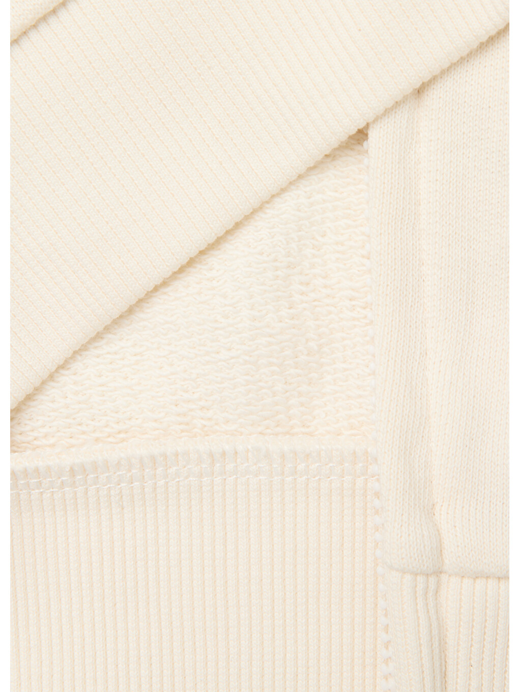 Ekru Kız Bebek Krem Önü İşlemeli Ribanalı Boğazlı Fermuarlı Dik Yaka Sweatshirt-2