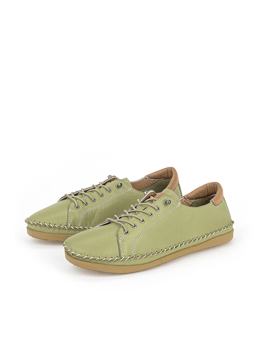 Turkuaz Kadın Hakiki Deri Konfor Ayakkabı 16155Z2942 Su Yeşili-4