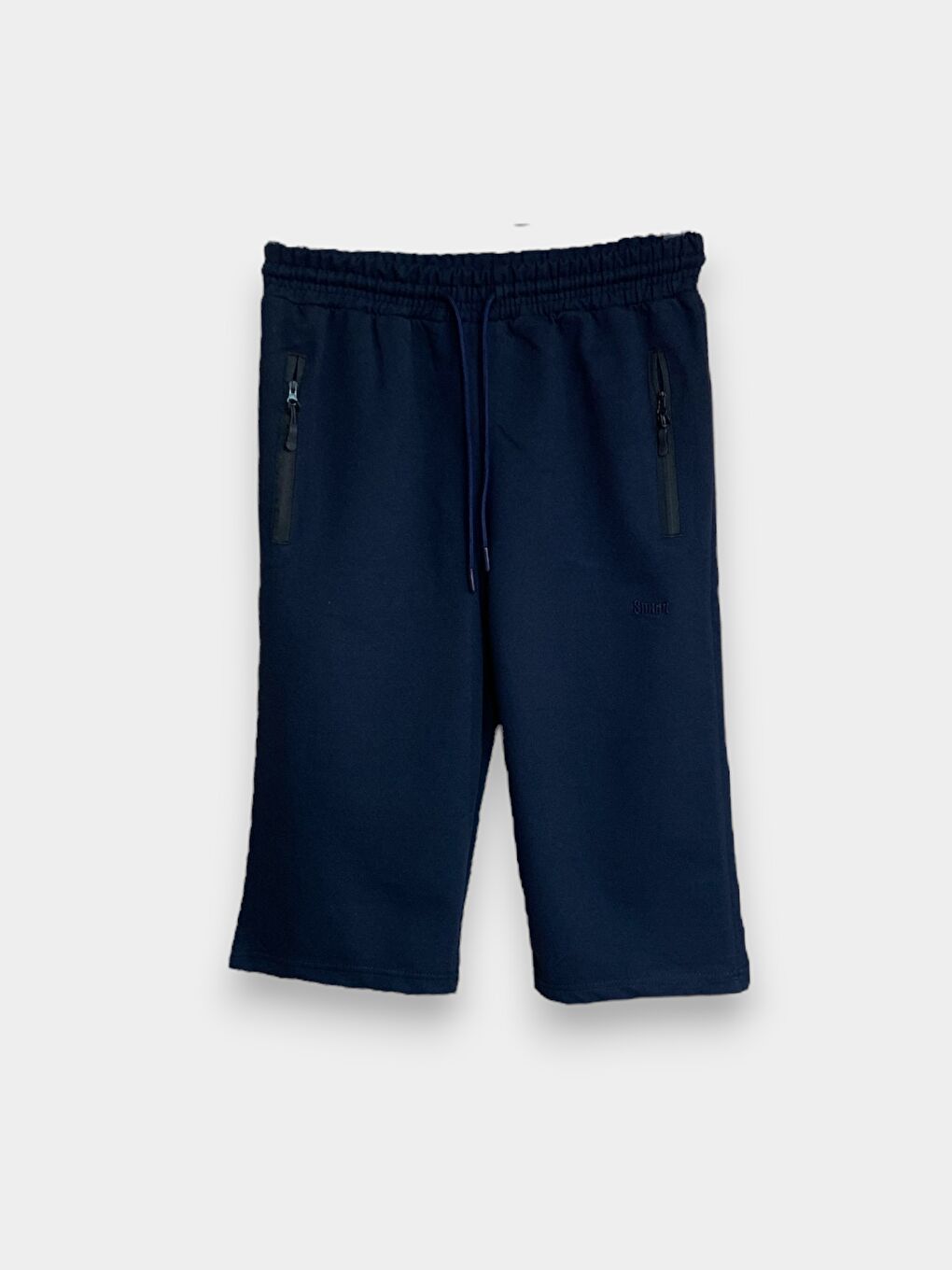 Erkek Lacivert Fermuarlı Cepli Pamuklu Yazlık Kapri-2