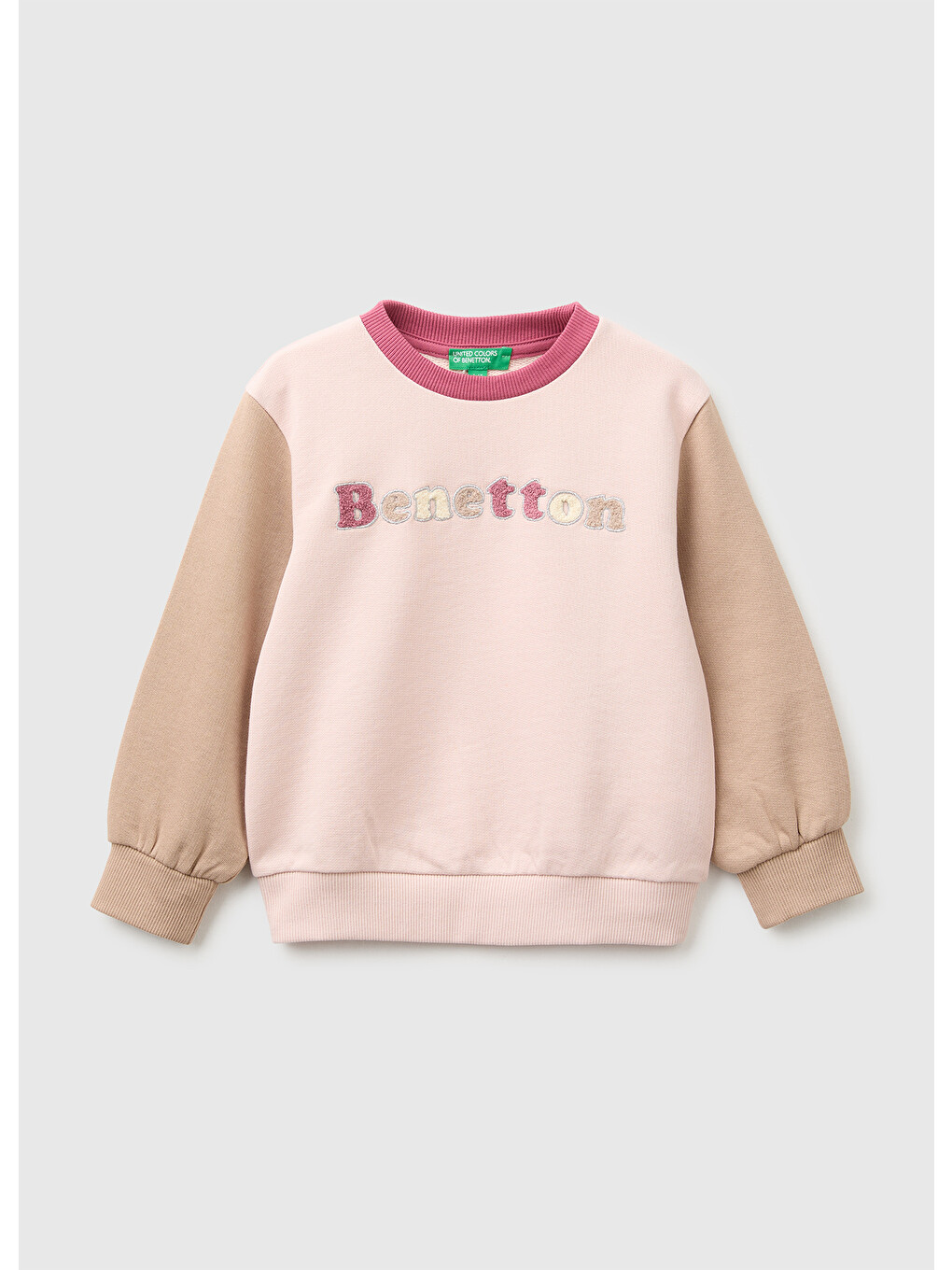 Kız Bebek Lila Önü İşlemeli Uzun Kollu Bisiklet Yaka Sweatshirt