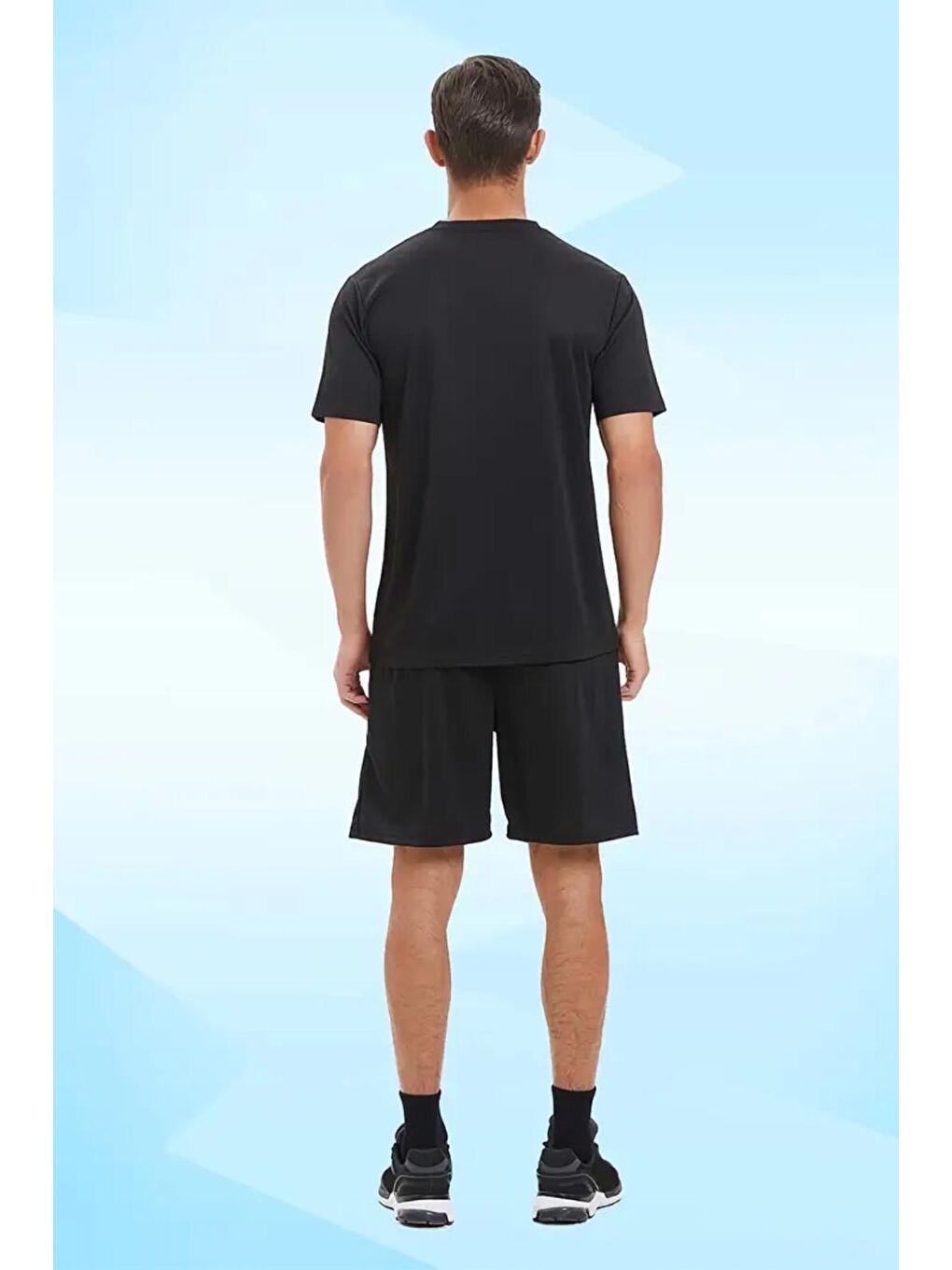 Siyah Running Perform Erkek Spor Scuba Kumaş Hafif Gym Koşu Spor Salonu Şortu-3