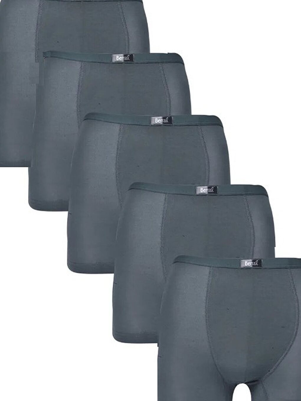 Antrasit 4488 Modal Ince Kemer Büyük Beden Erkek Boxer 5'li Paket