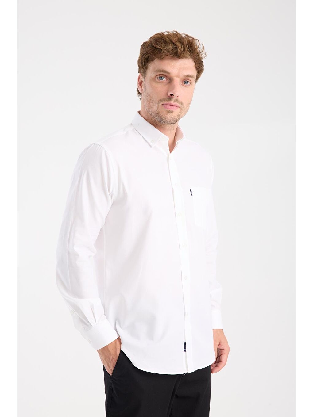 Aclub Ac10108 Armür Pamuklu Regular Fit Beyaz Düğmeli Yaka Erkek Desenli Gömlek-4