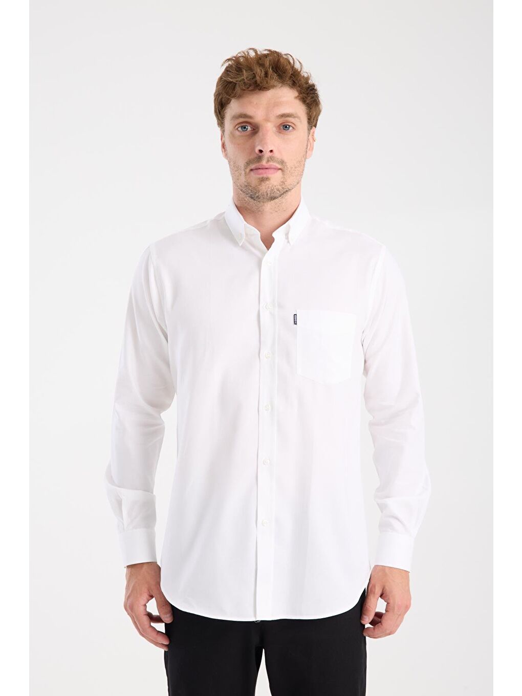 Aclub Ac10108 Armür Pamuklu Regular Fit Beyaz Düğmeli Yaka Erkek Desenli Gömlek-6