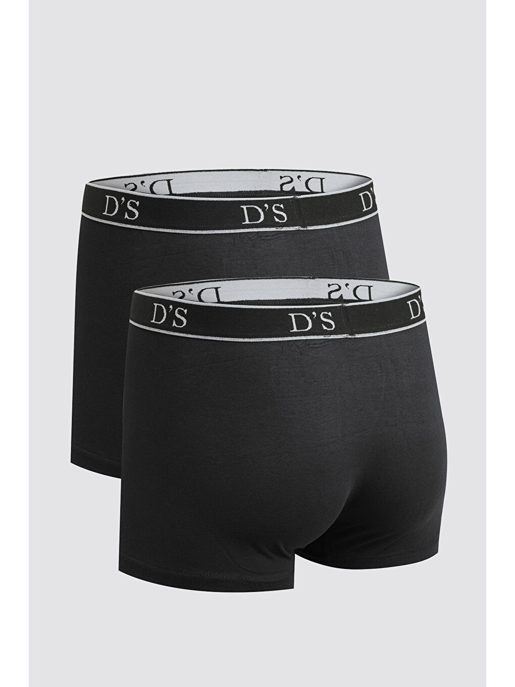 Siyah Beli Lastikli Marka Logolu Elastanlı Esneyebilen 2 Li Boxer Set-1