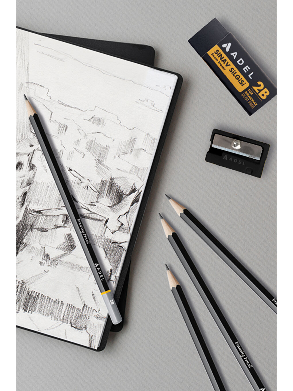 Dereceli Kurşun Kalem Seti, 8’li,HB-8B, Sınav Silgisi,Kalemtıraş Hediyeli,Teknik Çizim,Eskiz-3