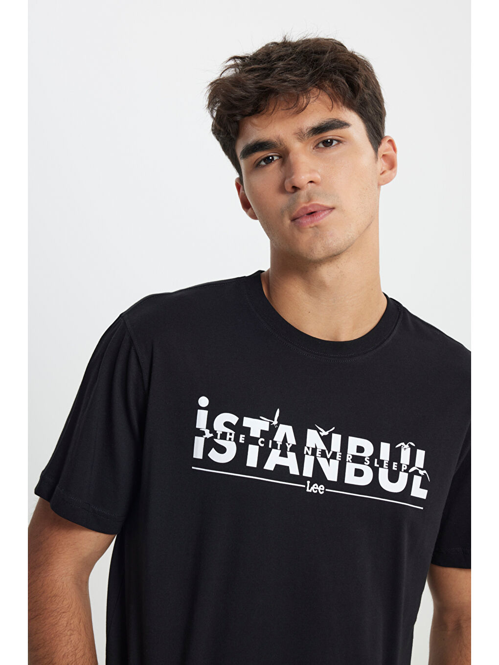 Regular Fit Normal Kesim Bisiklet Yaka %100 Pamuk Siyah Tişört-2