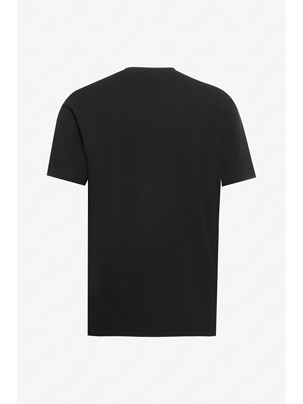 Regular Fit Normal Kesim Bisiklet Yaka %100 Pamuk Siyah Tişört-7