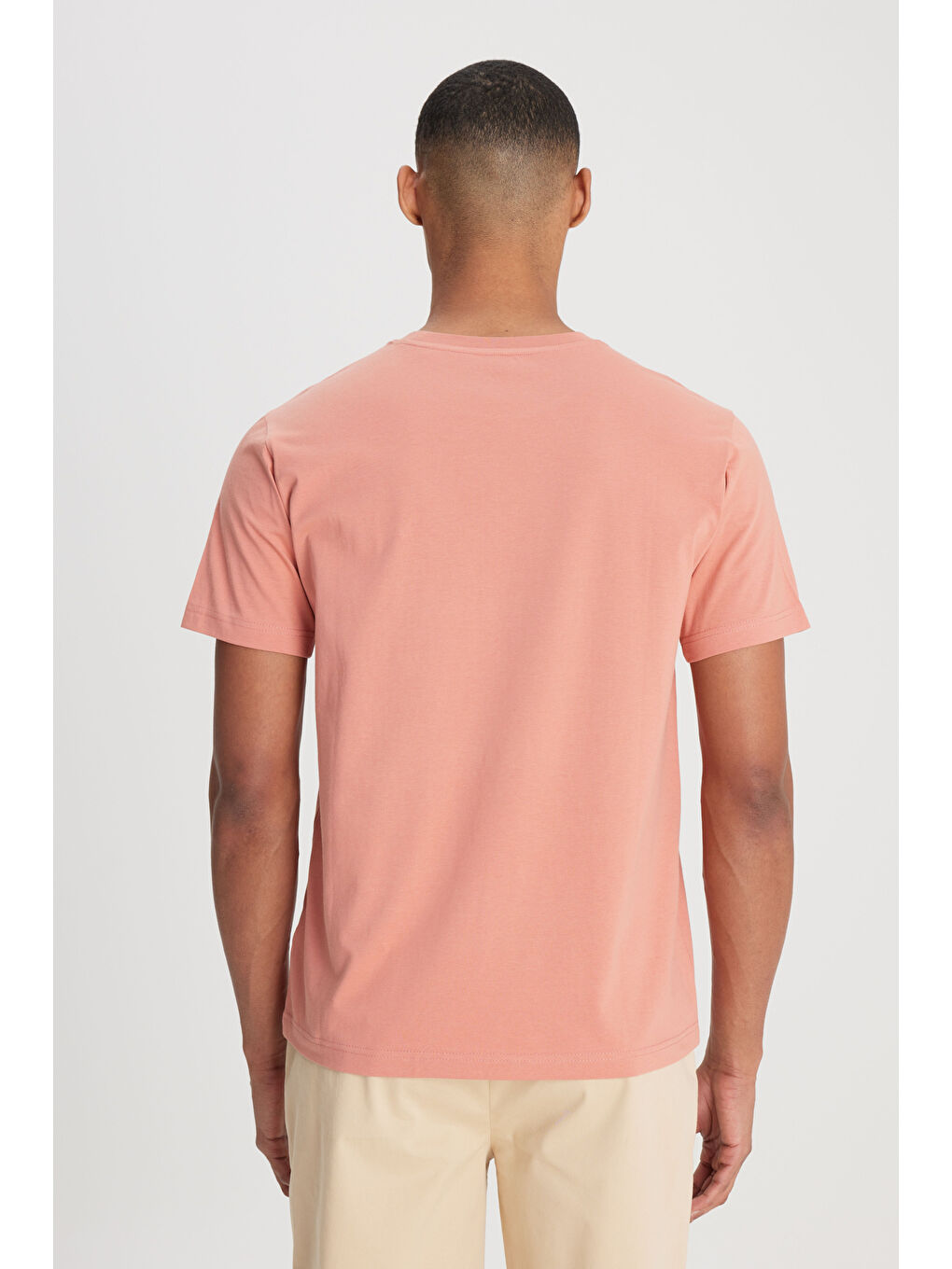 Pembe Regular Fit Rahat Kesim Bisiklet Yaka Kısa Kol Logolu Tişört-4