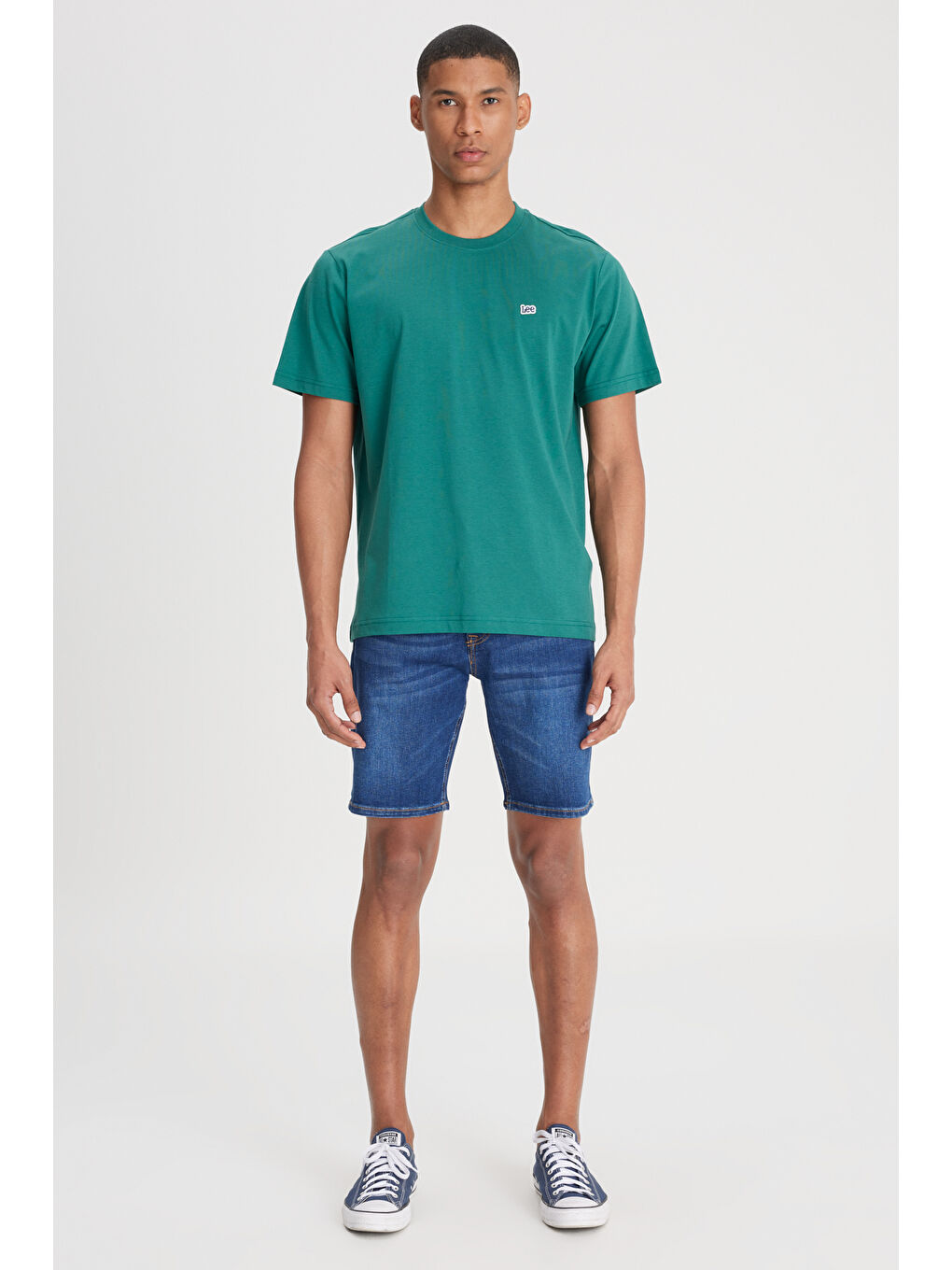 Regular Fit Normal Kesim Bisiklet Yaka %100 Pamuk Yeşil Tişört-2