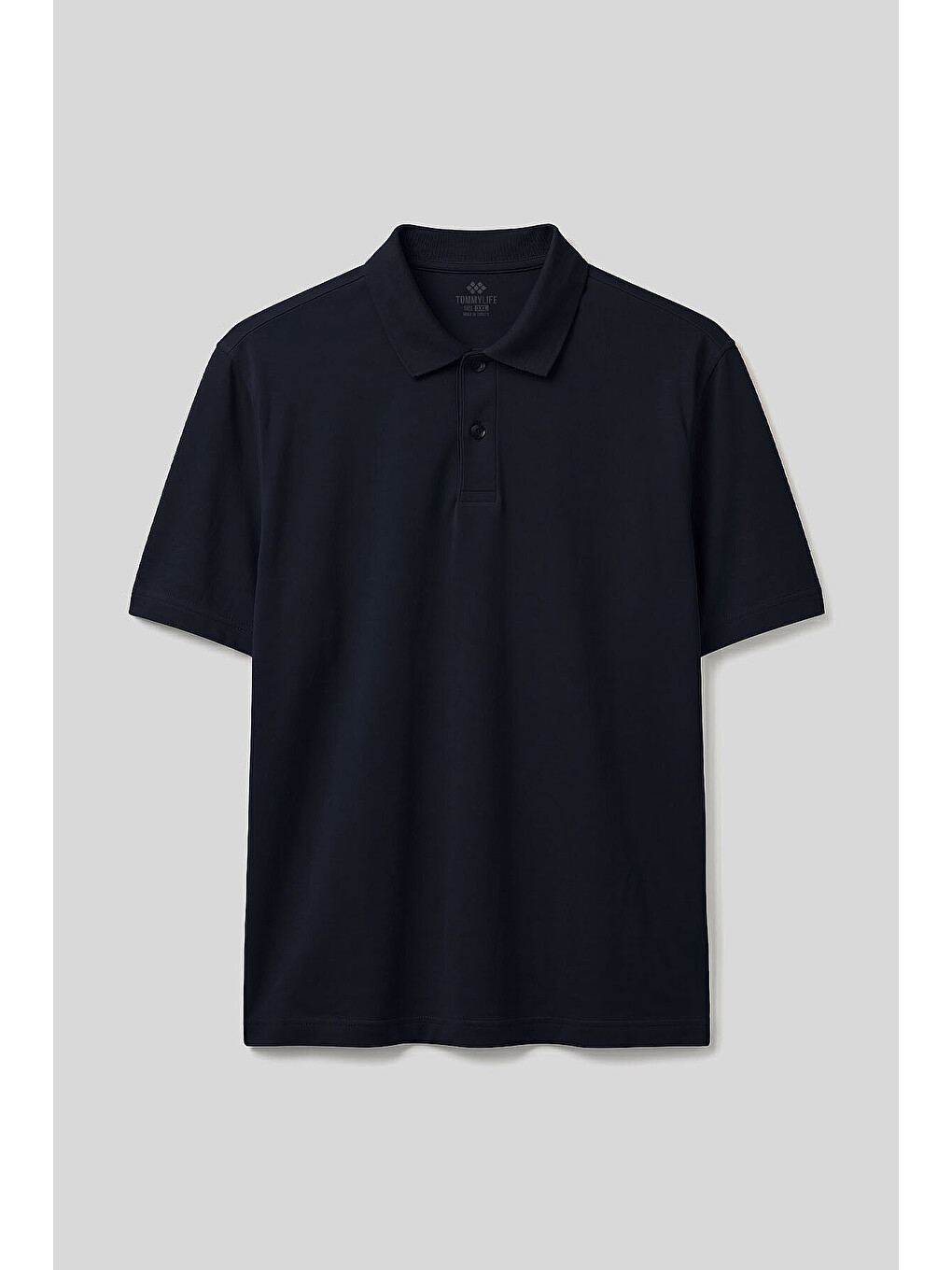 Lacivert Polo Yaka Büyük Beden Battal Erkek T-Shirt - 88511-1