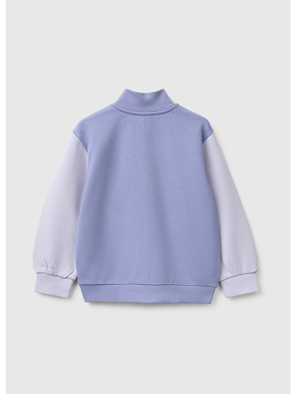 Kız Bebek Mor Önü İşlemeli Ribanalı Boğazlı Fermuarlı Dik Yaka Sweatshirt-1