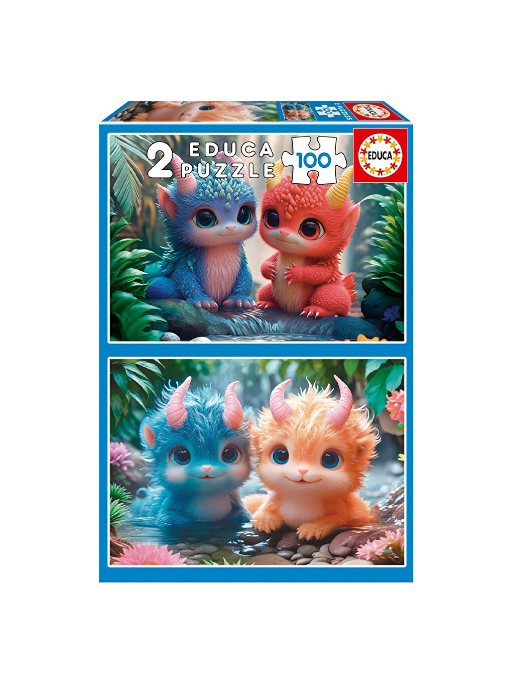 Çocuk Puzzle 2x100 Parça Sevimli Canavarlar 20224