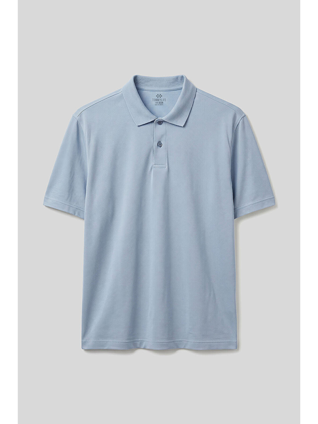Buz Mavi Polo Yaka Büyük Beden Battal Erkek T-Shirt - 88511-1