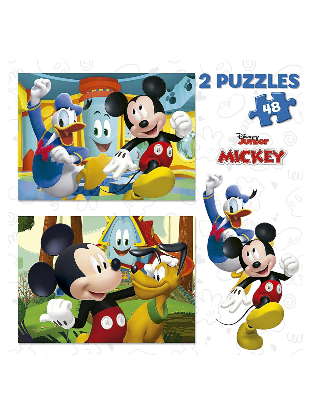 Çocuk Puzzle 2x48 Parça Micky Mouse Fun House Fs 19312-1